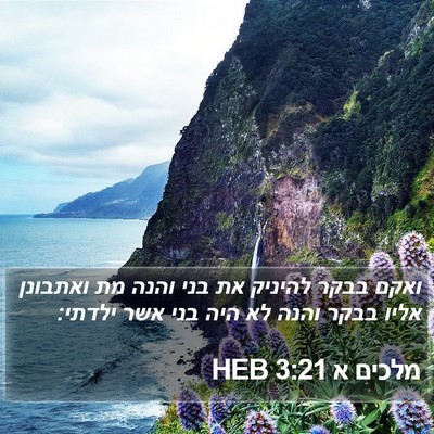 מלכים א 3:21 HEB Bible Verse Image