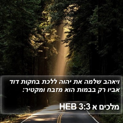 מלכים א 3:3 HEB Bible Verse Image