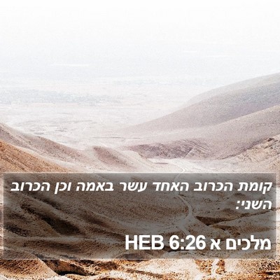 מלכים א 6:26 HEB Bible Verse Image