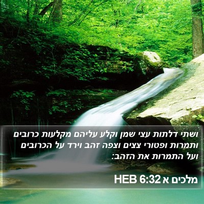 מלכים א 6:32 HEB Bible Verse Image