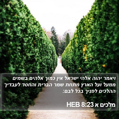 מלכים א 8:23 HEB Bible Verse Image