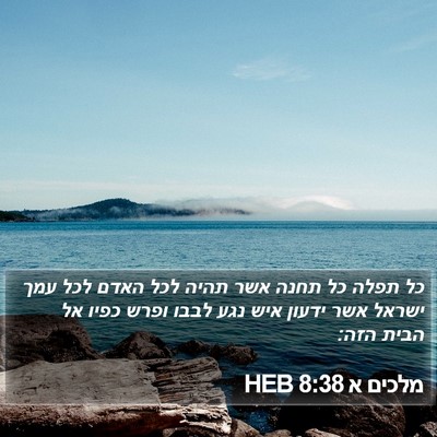 מלכים א 8:38 HEB Bible Verse Image