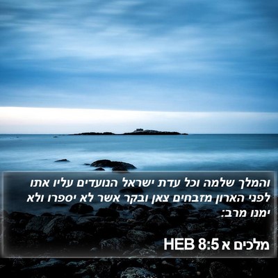 מלכים א 8:5 HEB Bible Verse Image