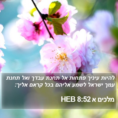 מלכים א 8:52 HEB Bible Verse Image