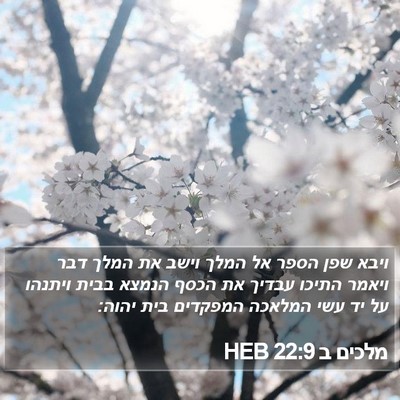 מלכים ב 22:9 HEB Bible Verse Image