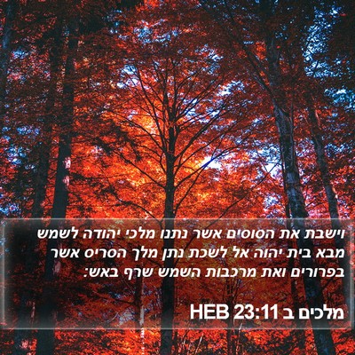 מלכים ב 23:11 HEB Bible Verse Image