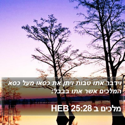 מלכים ב 25:28 HEB Bible Verse Image