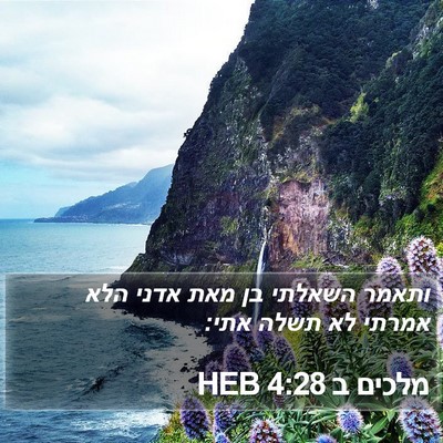 מלכים ב 4:28 HEB Bible Verse Image