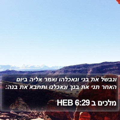 מלכים ב 6:29 HEB Bible Verse Image