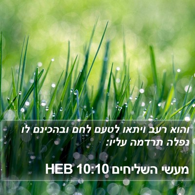 מעשי השליחים 10:10 HEB Bible Verse Image