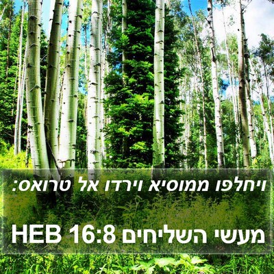 מעשי השליחים 16:8 HEB Bible Verse Image