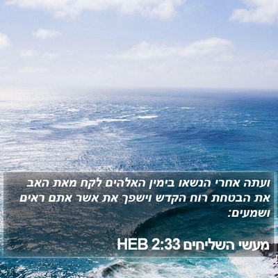 מעשי השליחים 2:33 HEB Bible Verse Image