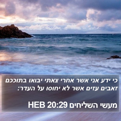 מעשי השליחים 20:29 HEB Bible Verse Image
