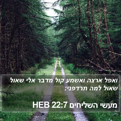 מעשי השליחים 22:7 HEB Bible Verse Image
