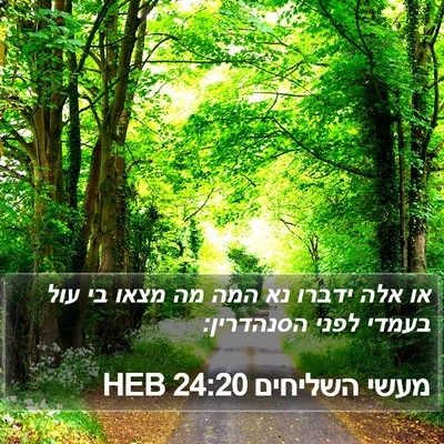 מעשי השליחים 24:20 HEB Bible Verse Image