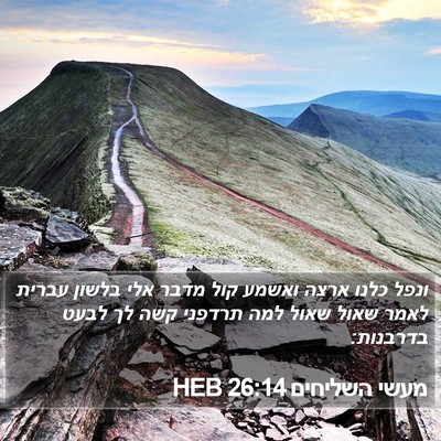 מעשי השליחים 26:14 HEB Bible Verse Image