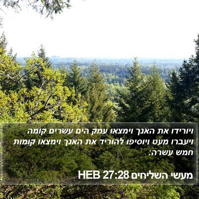 מעשי השליחים 27:28 HEB Bible Verse Image