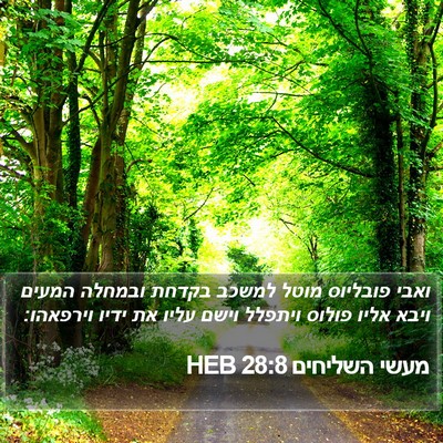 מעשי השליחים 28:8 HEB Bible Verse Image