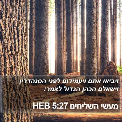 מעשי השליחים 5:27 HEB Bible Verse Image