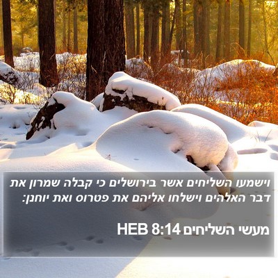 מעשי השליחים 8:14 HEB Bible Verse Image