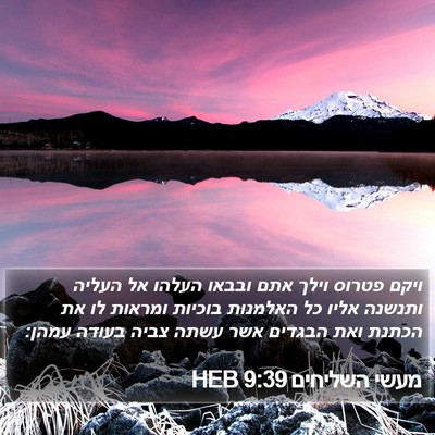 מעשי השליחים 9:39 HEB Bible Verse Image