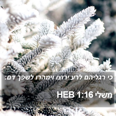 משלי 1:16 HEB Bible Verse Image