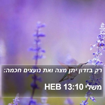 משלי 13:10 HEB Bible Verse Image