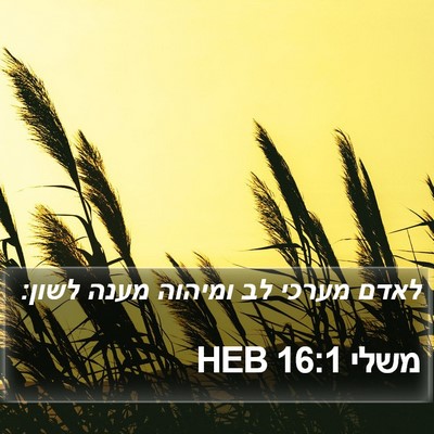משלי 16:1 HEB Bible Verse Image
