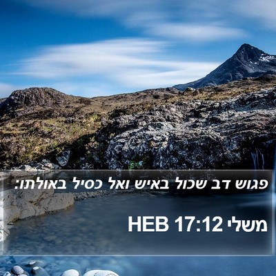 משלי 17:12 HEB Bible Verse Image