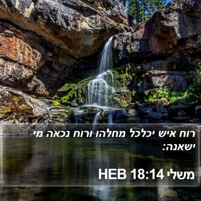 משלי 18:14 HEB Bible Verse Image