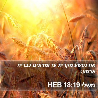 משלי 18:19 HEB Bible Verse Image