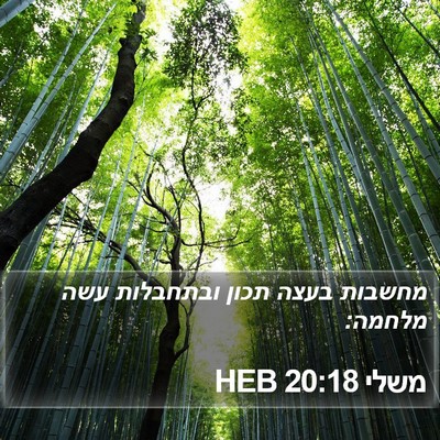 משלי 20:18 HEB Bible Verse Image