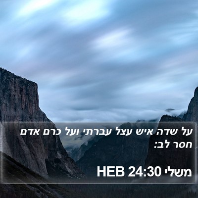 משלי 24:30 HEB Bible Verse Image