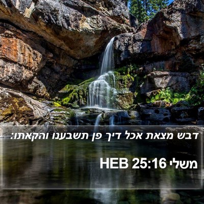 משלי 25:16 HEB Bible Verse Image