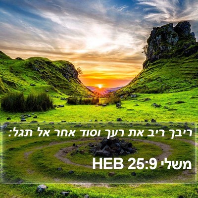 משלי 25:9 HEB Bible Verse Image