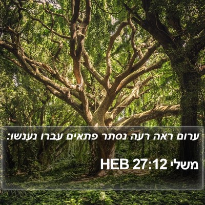 משלי 27:12 HEB Bible Verse Image