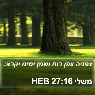 משלי 27:16 HEB Bible Verse Image