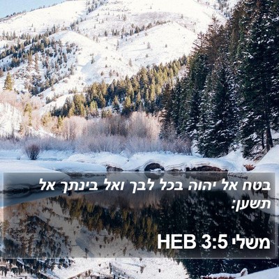 משלי 3:5 HEB Bible Verse Image