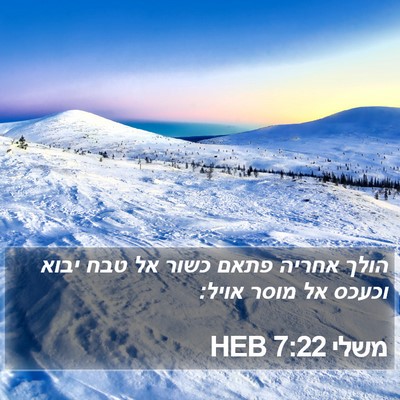 משלי 7:22 HEB Bible Verse Image