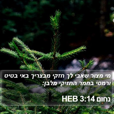 נחום 3:14 HEB Bible Verse Image