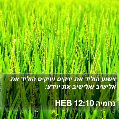 נחמיה 12:10 HEB Bible Verse Image