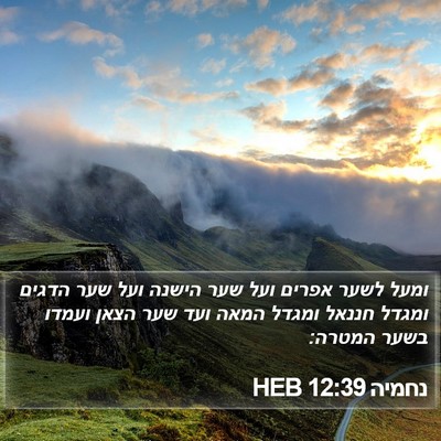 נחמיה 12:39 HEB Bible Verse Image