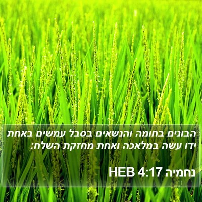 נחמיה 4:17 HEB Bible Verse Image
