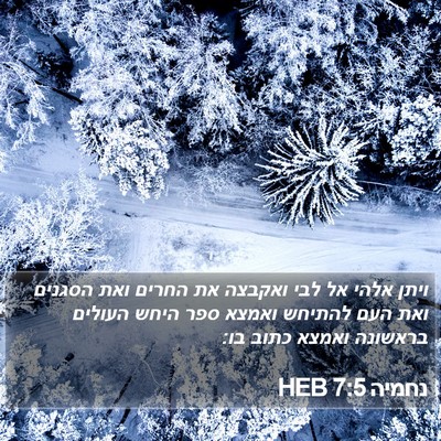 נחמיה 7:5 HEB Bible Verse Image