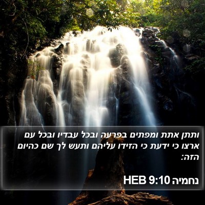 נחמיה 9:10 HEB Bible Verse Image