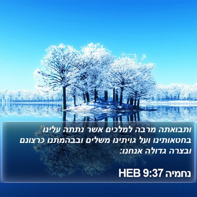 נחמיה 9:37 HEB Bible Verse Image