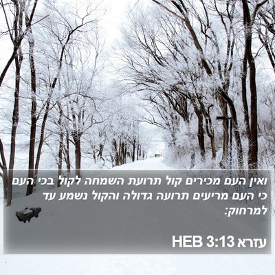 עזרא 3:13 HEB Bible Verse Image