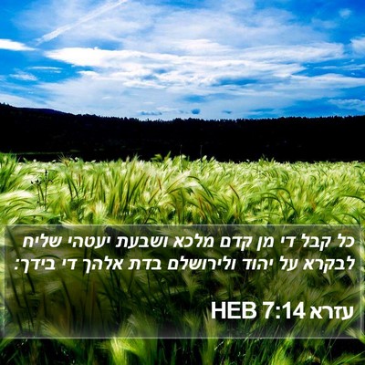 עזרא 7:14 HEB Bible Verse Image