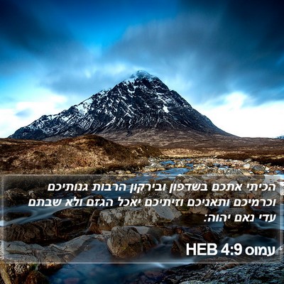 עמוס 4:9 HEB Bible Verse Image