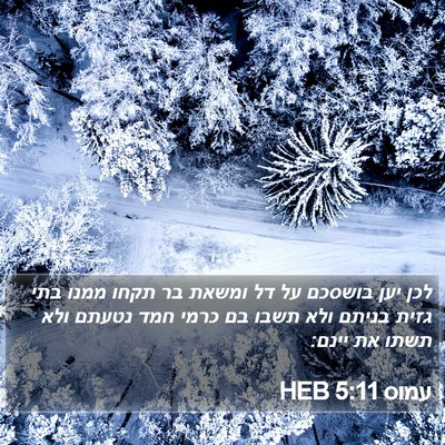 עמוס 5:11 HEB Bible Verse Image